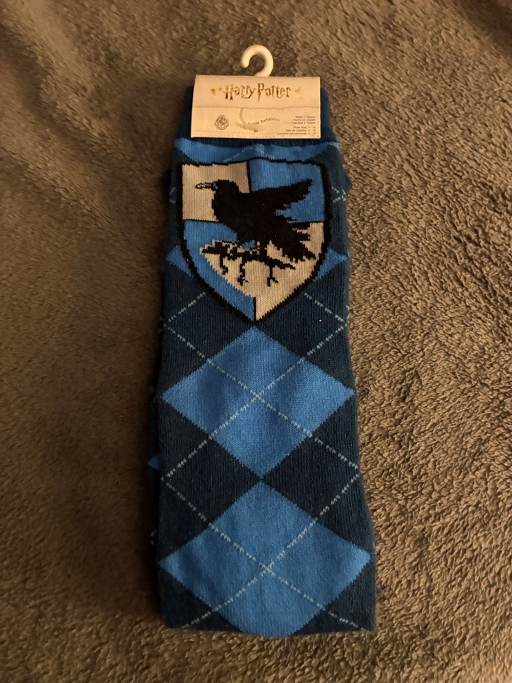 Harry Potter Ravenclaw Argyle Crew Socks, NWT
